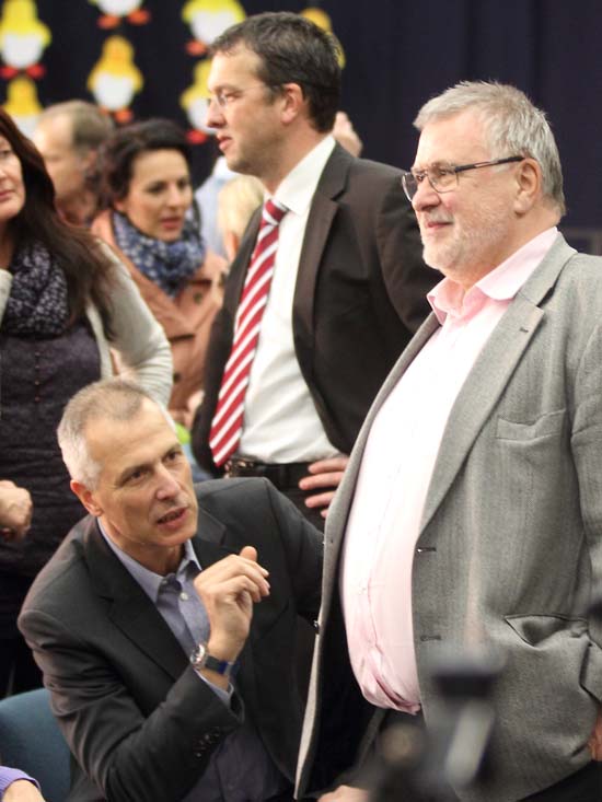 Bürgermeister Markus Mücke, Carsten Sass, CDU Chef im Landkreis Dahme Spreewald, Staatssekretär Rainer Brettschneider. (von links) Bürgermeister Markus Mücke, Carsten Sass, CDU Chef im Landkreis Dahme Spreewald, Staatssekretär Rainer Brettschneider. (von links)