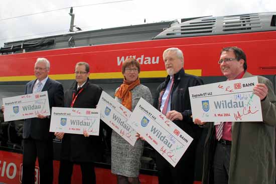 Zug „Wildau“ als rollender Botschafter für die Stadt unterwegs.