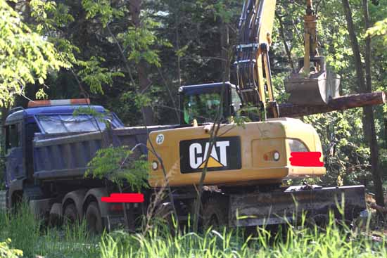 Auf diesen LKW wurde das Rundholz beladen.