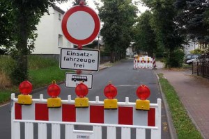 Bis zum 18. Dezember 2015 bleibt die Schulzendorfer Straße in Waltersdorf gesperrt. Kraftfahrer müssen mehr Zeit einplanen. (Foto: S. Rühle)