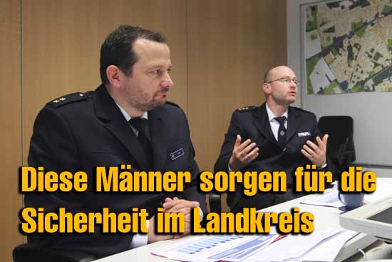 Die Polizeichefs von Dahme - Spreewald, Christian Hylla (links) und Schönefeld Flughafen, Thorsten Bley (rechts) -Foto: mwBild