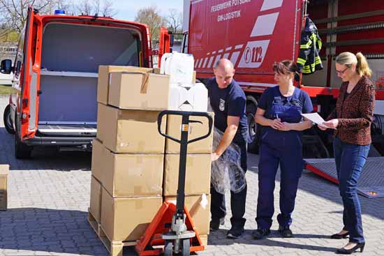 In Brandenburg sind Mundschutzmasken eingetroffen. ( Foto: msgiv.brandenburg.de)