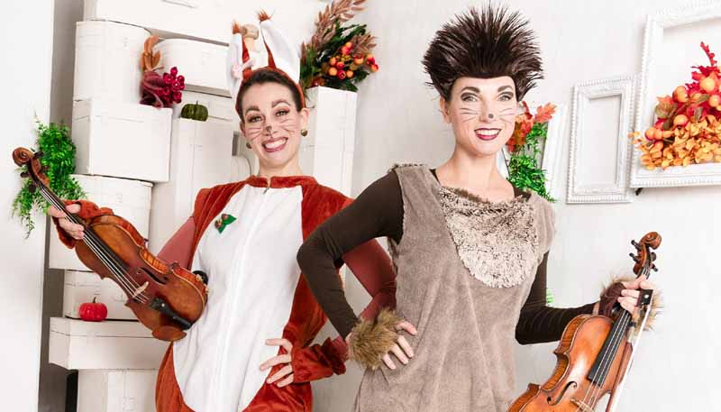 Eichhörnchen und Igel beim Kinderkonzert mit The Twiolins (Foto: Rico Wünsche)